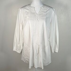 Wayward Fancies Eshakti White Pintuck Crepe Boho Lagen Tunic